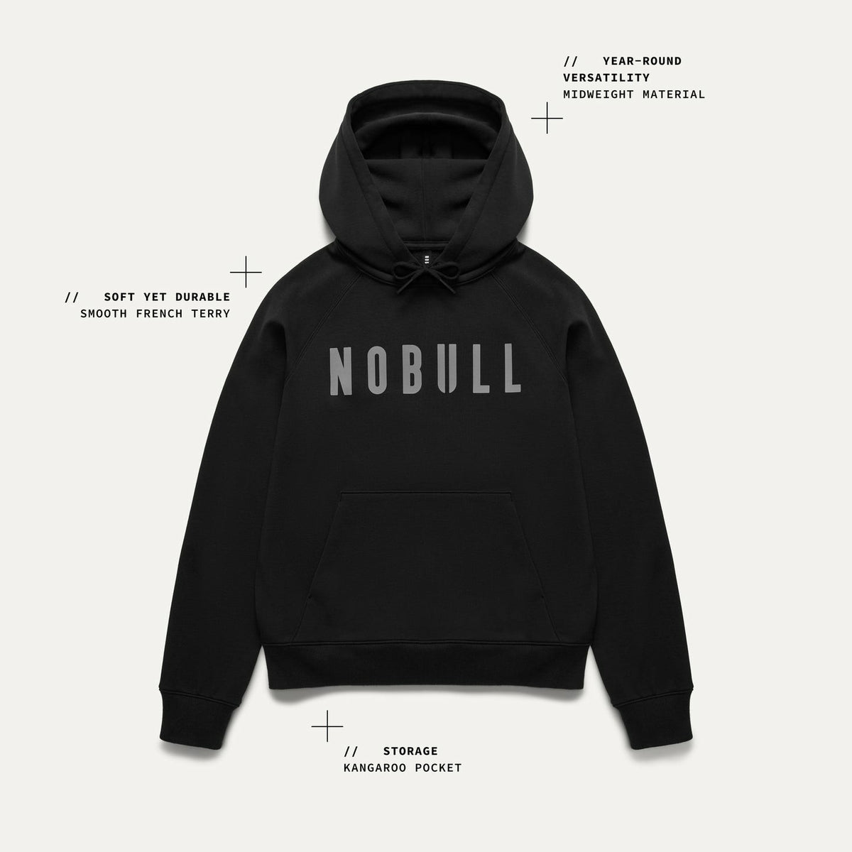 NOBULL Men's Dark Gray Heather Port NOBULL Hoodie