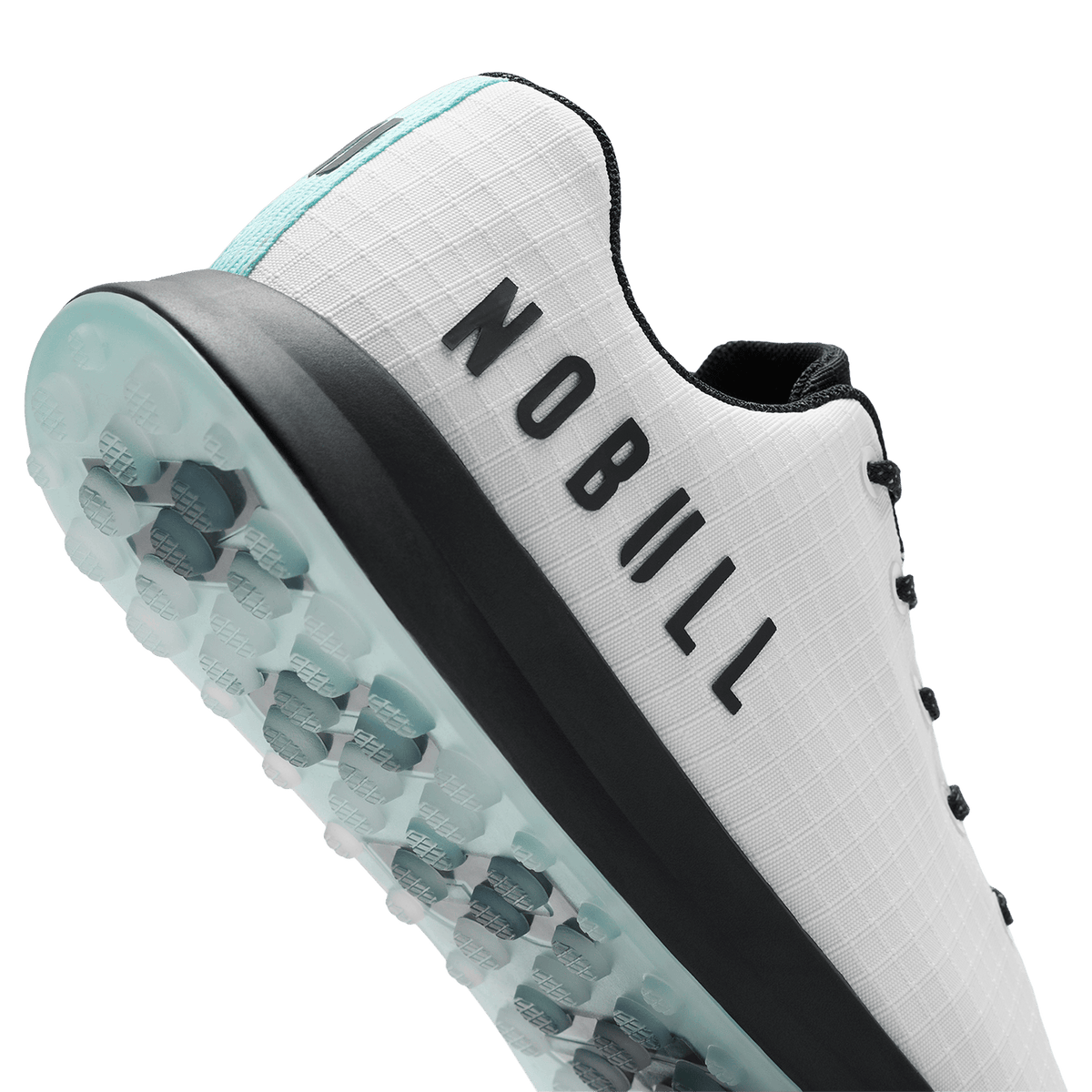 NOBULL Women's Classic White Turquoise Ripstop Golf Shoes