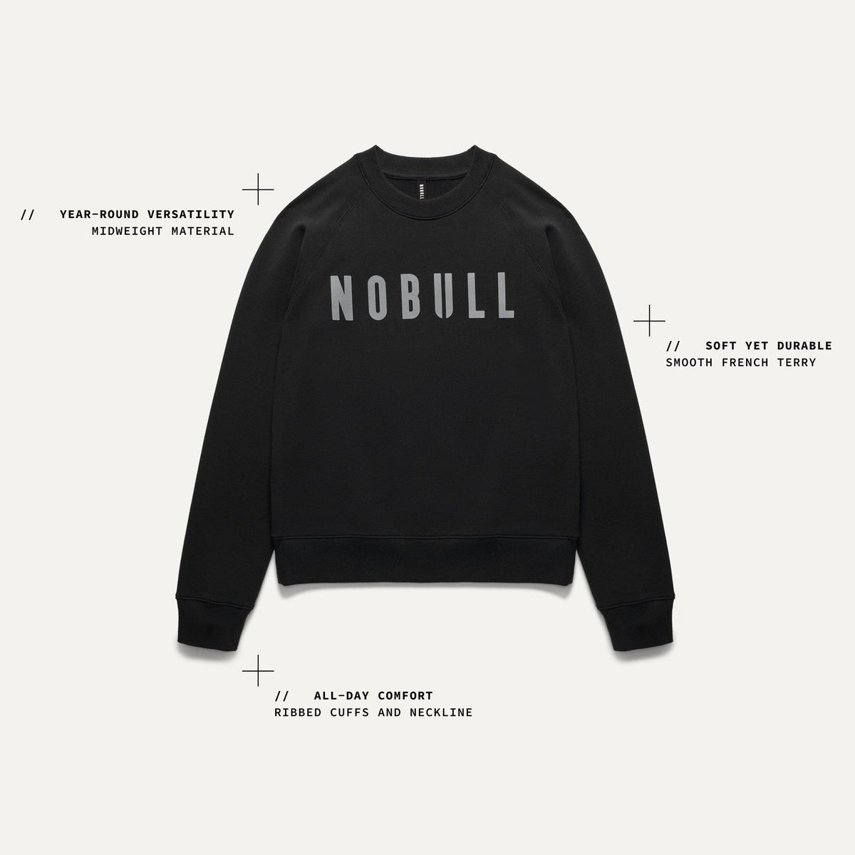 NOBULL Women's Light Grey Heather NOBULL Crew
