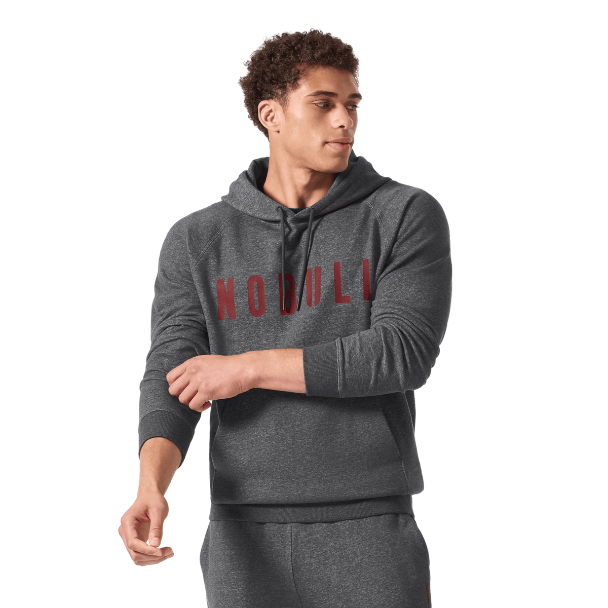 NOBULL Men's Dark Gray Heather Port NOBULL Hoodie