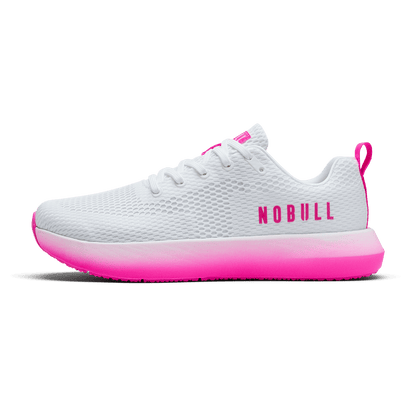NOBULL Women's White Pink Glo Drive 2 Shoes