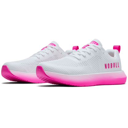 NOBULL Women's White Pink Glo Drive 2 Shoes