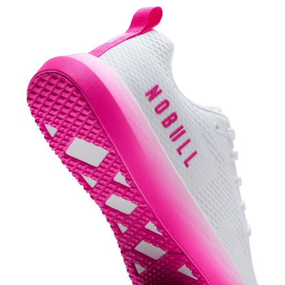 NOBULL Women's White Pink Glo Drive 2 Shoes