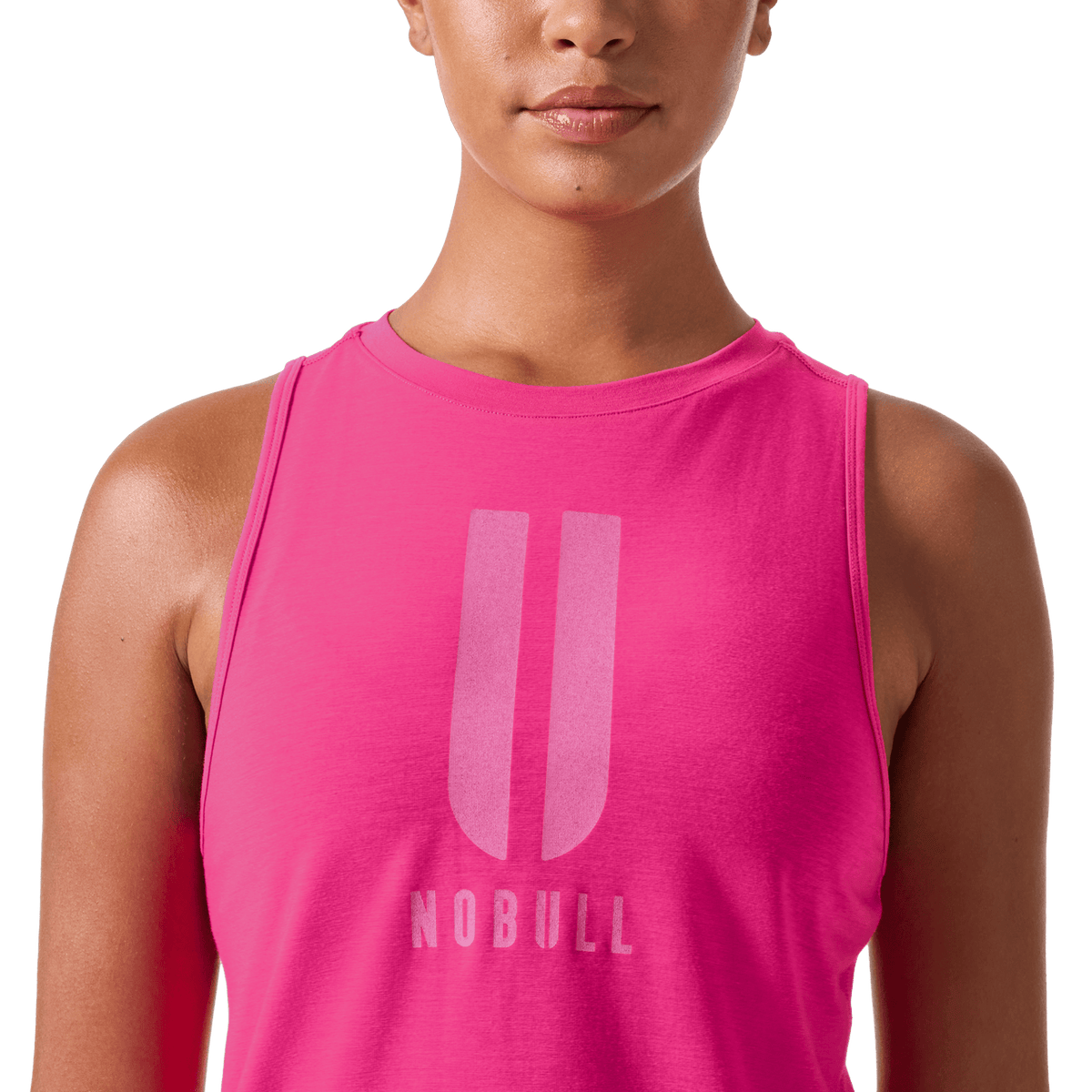 NOBULL Women's Signal Pink U NOBULL Muscle Tank Top