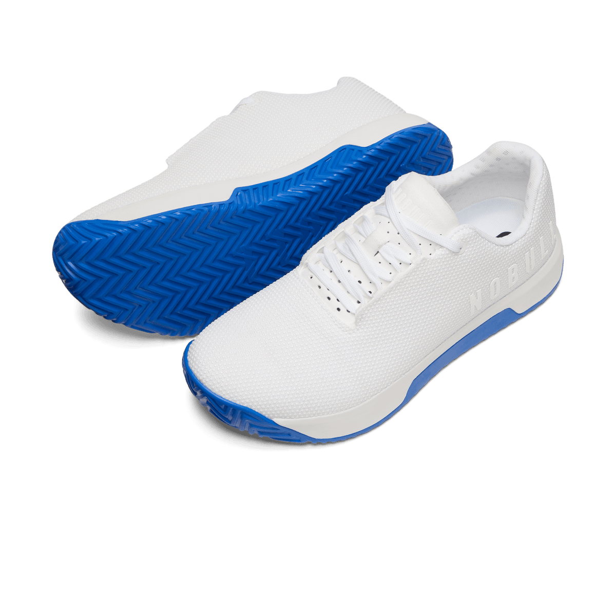 NOBULL Men's White Royal Blue Outwork Edge Shoes