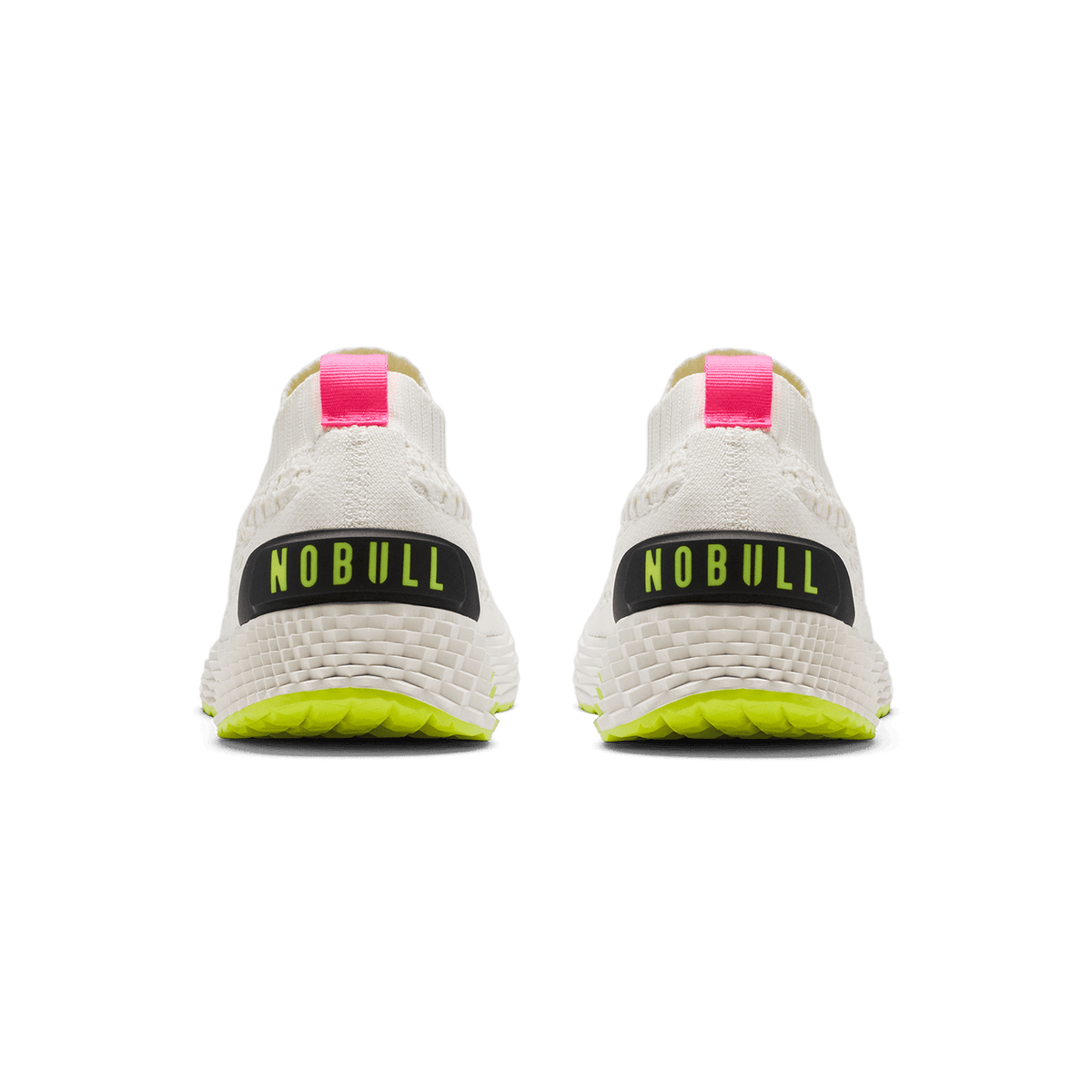 NOBULL Men's Classic White Yellow Alert Allday Knit Shoes