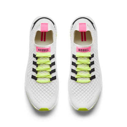 NOBULL Men's Classic White Yellow Alert Allday Knit Shoes