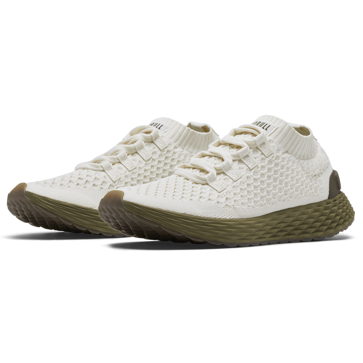 NOBULL Men's Mineral White Olive Allday Knit Shoes