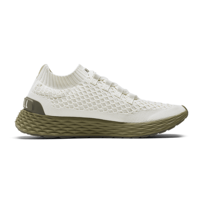 NOBULL Men's Mineral White Olive Allday Knit Shoes
