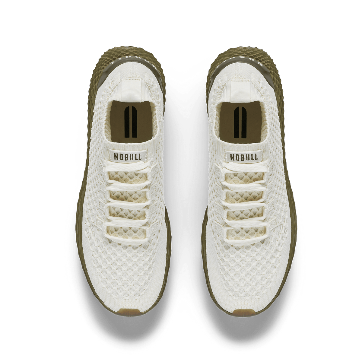 NOBULL Men's Mineral White Olive Allday Knit Shoes