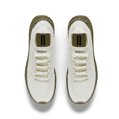 NOBULL Men's Mineral White Olive Allday Knit Shoes