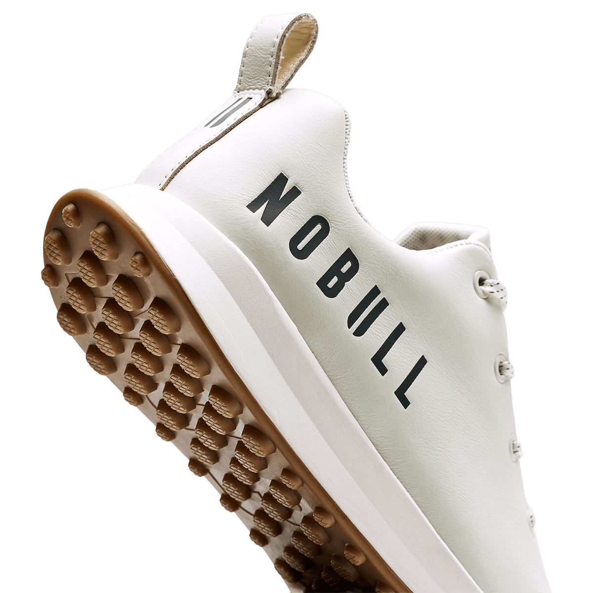 NOBULL Men's White Leather Golf Shoes