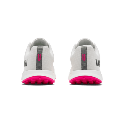 NOBULL Men's Classic White Pink Glo Ripstop Golf Shoes