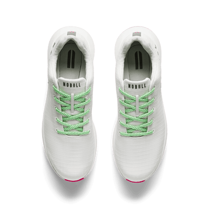NOBULL Men's Classic White Pink Glo Ripstop Golf Shoes