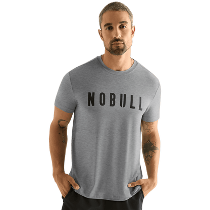 NOBULL Men's Heather Gray NOBULL Tee