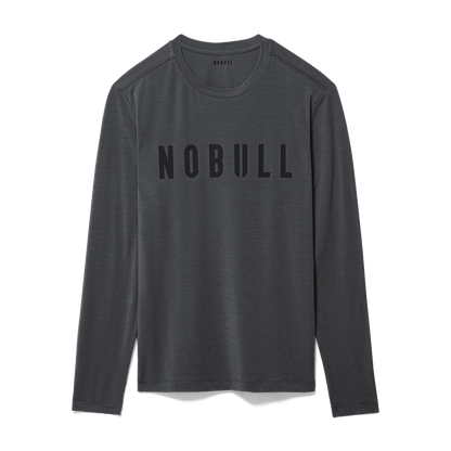 NOBULL Men's Charcoal Heather NOBULL Long Sleeve Tee