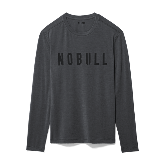 NOBULL Men's Charcoal Heather NOBULL Long Sleeve Tee