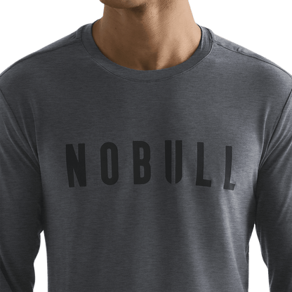 NOBULL Men's Charcoal Heather NOBULL Long Sleeve Tee