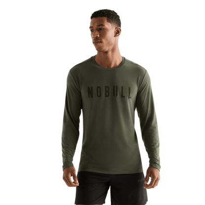 NOBULL Men's Dark Army NOBULL Long Sleeve Tee