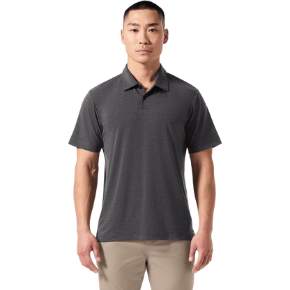 NOBULL Men's Charcoal Heather Adapt Polo  X Public Rec