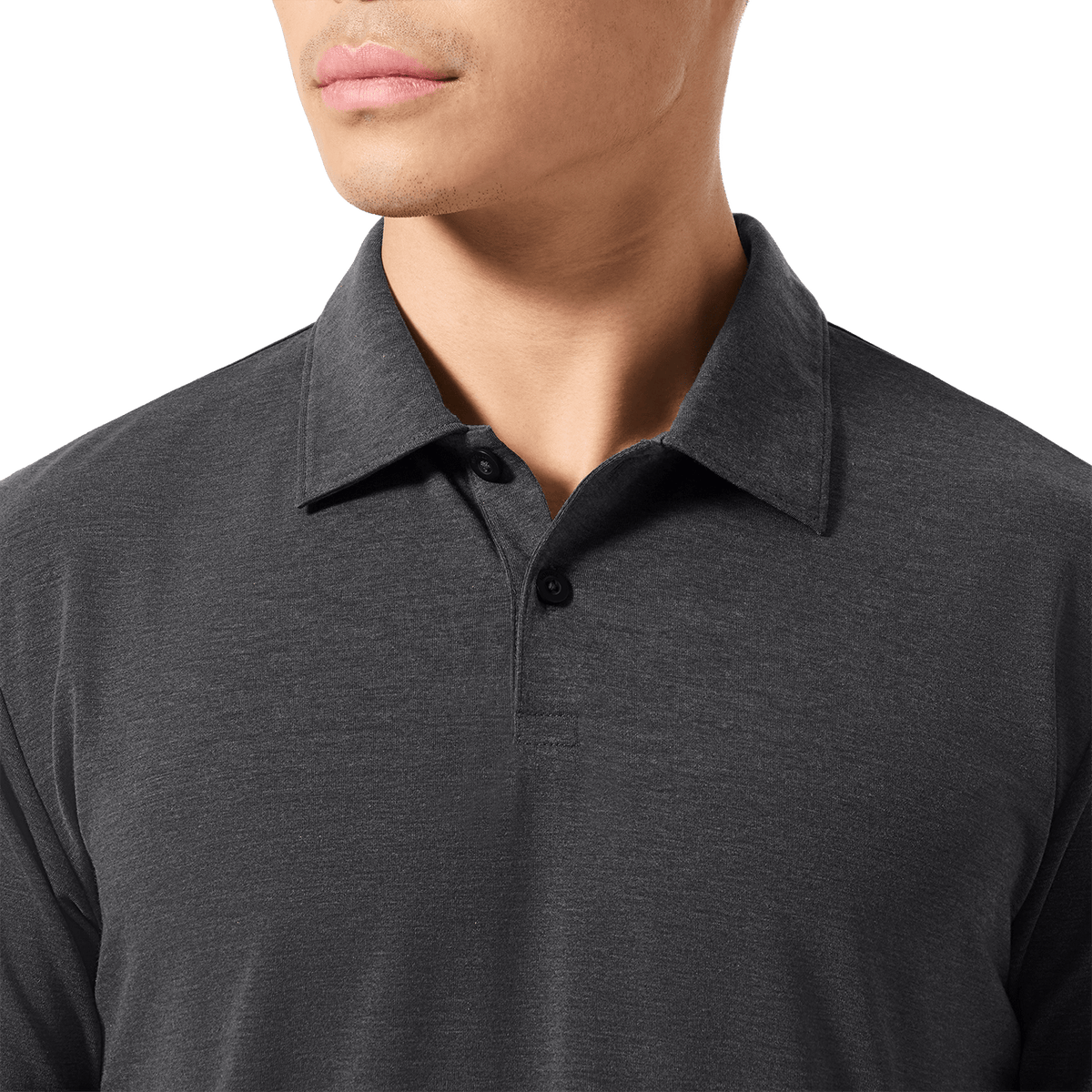 NOBULL Men's Charcoal Heather Adapt Polo  X Public Rec