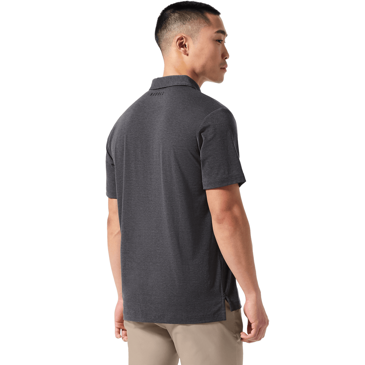 NOBULL Men's Charcoal Heather Adapt Polo  X Public Rec