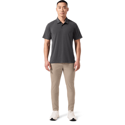NOBULL Men's Charcoal Heather Adapt Polo  X Public Rec