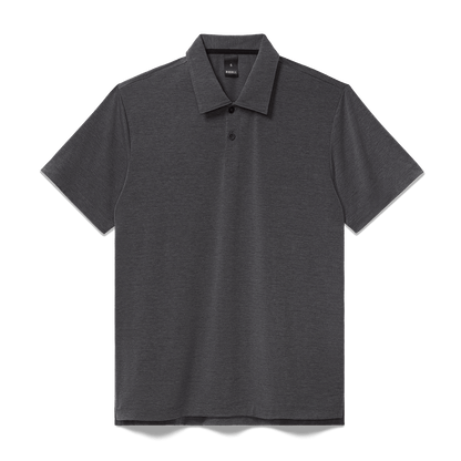 NOBULL Men's Charcoal Heather Adapt Polo  X Public Rec