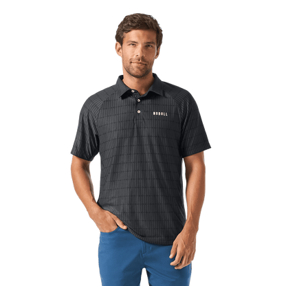 NOBULL Men's Black U Repeat All Fore It Polo  X Public Rec