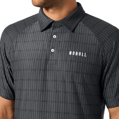 NOBULL Men's Black U Repeat All Fore It Polo  X Public Rec