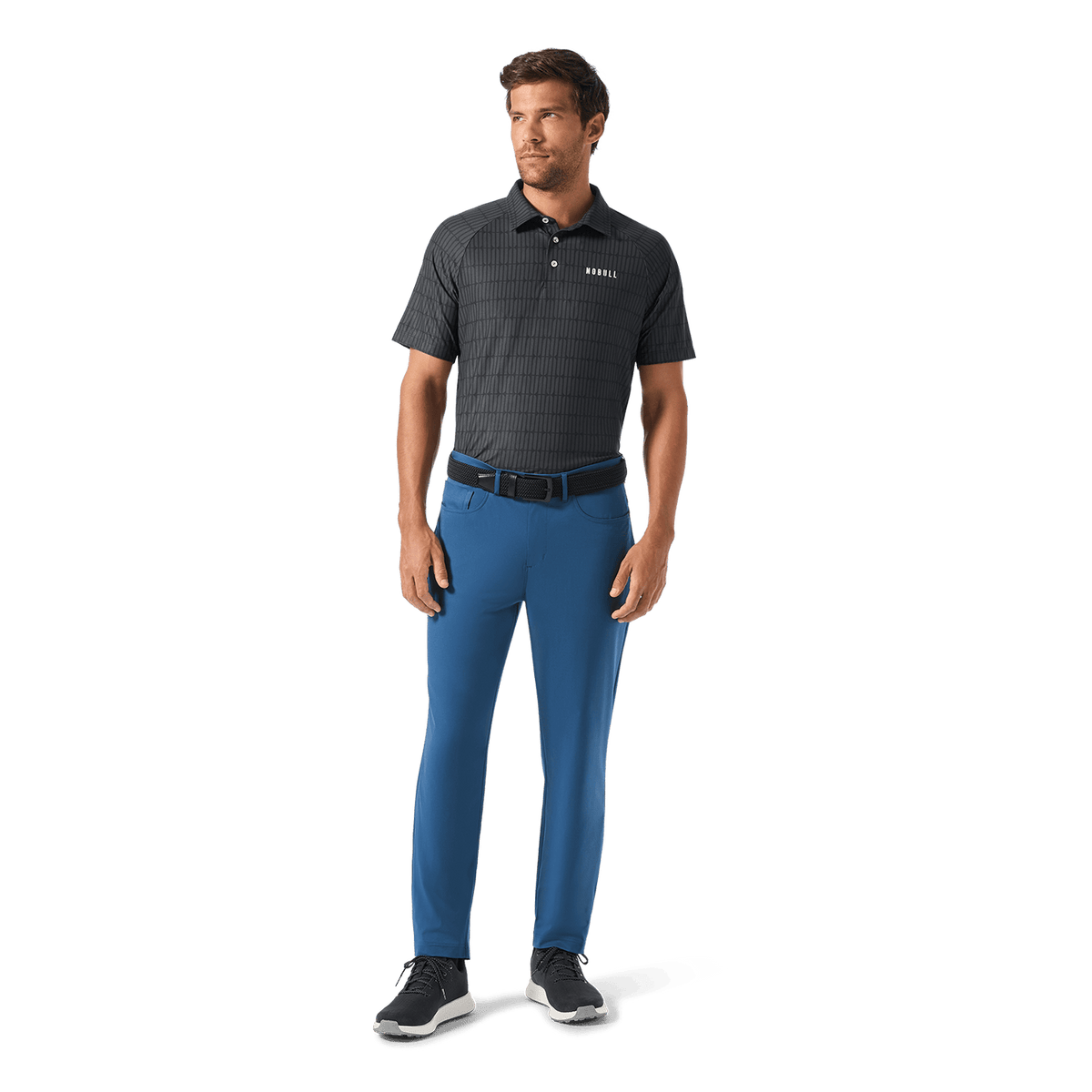 NOBULL Men's Black U Repeat All Fore It Polo  X Public Rec