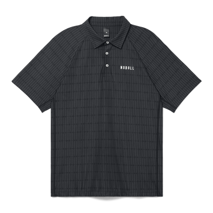 NOBULL Men's Black U Repeat All Fore It Polo  X Public Rec