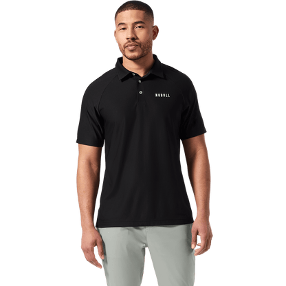 NOBULL Men's Black All Fore It Polo  X Public Rec