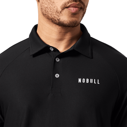 NOBULL Men's Black All Fore It Polo  X Public Rec