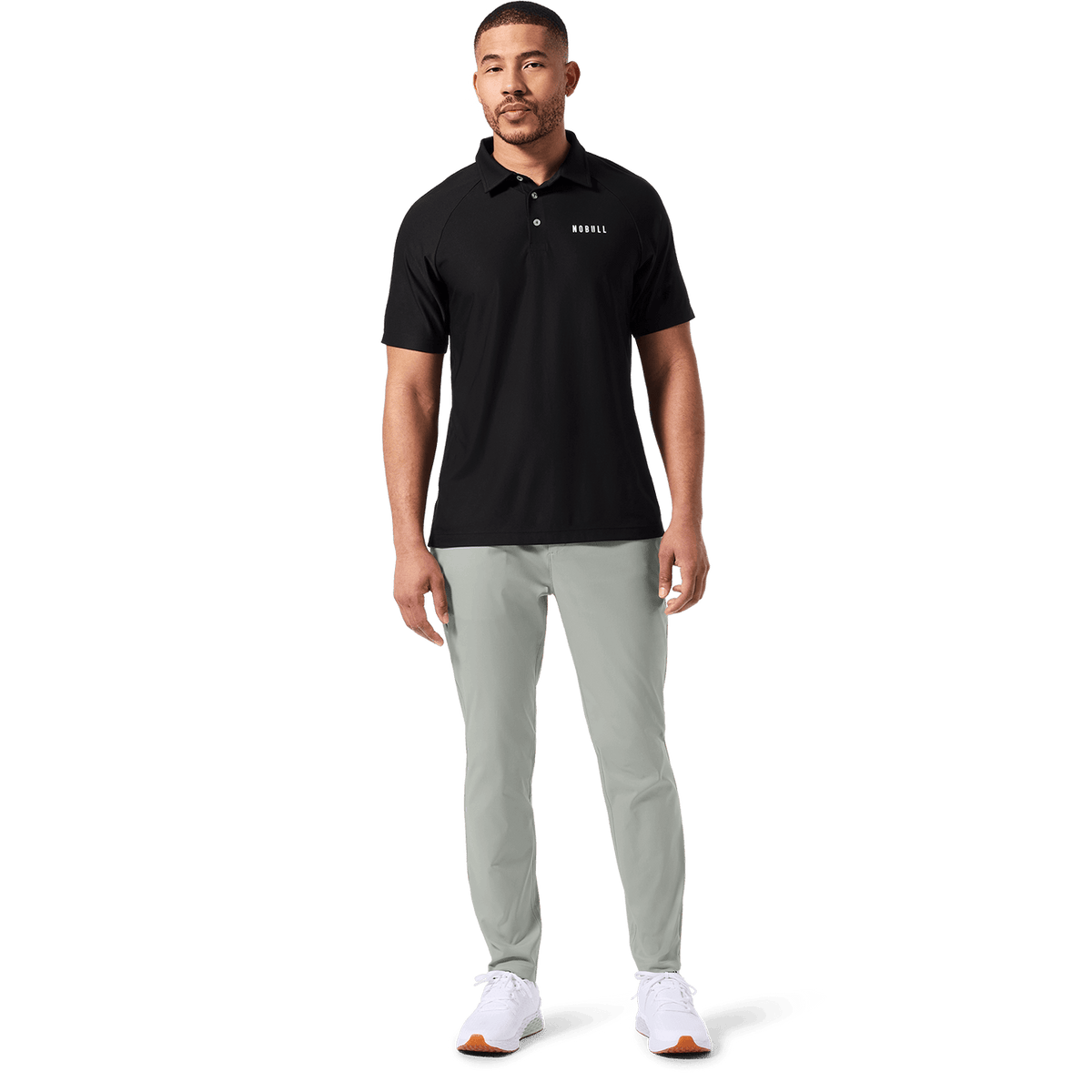 NOBULL Men's Black All Fore It Polo  X Public Rec
