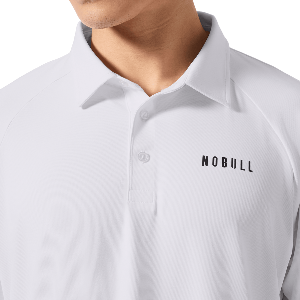 NOBULL Men's White All Fore It Polo  X Public Rec