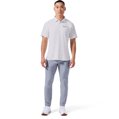 NOBULL Men's White All Fore It Polo  X Public Rec