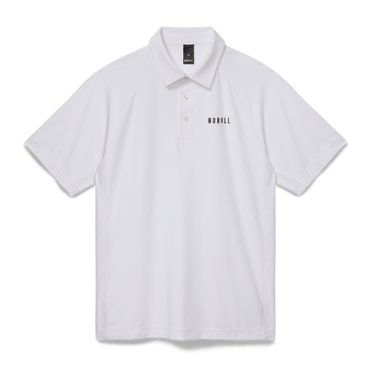 NOBULL Men's White All Fore It Polo  X Public Rec