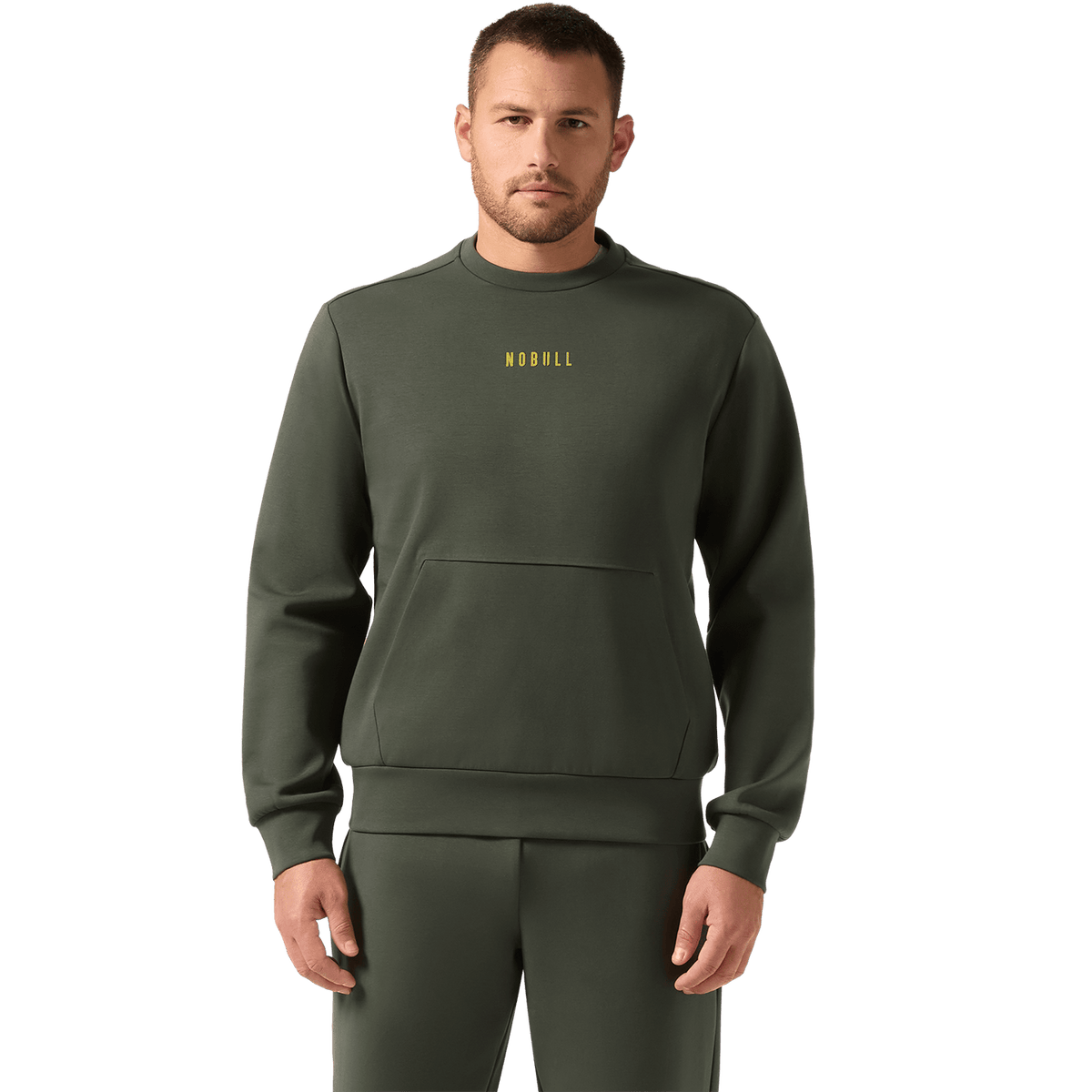 NOBULL Men's Dark Army Elements Crew Sweatshirt