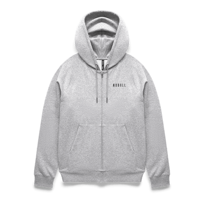 NOBULL Men's Grey Heather NOBULL Full Zip Hoodie