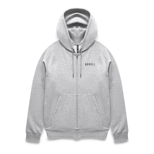 NOBULL Men's Grey Heather NOBULL Full Zip Hoodie