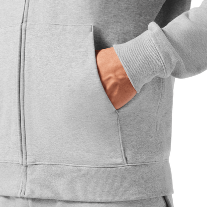 NOBULL Men's Grey Heather NOBULL Full Zip Hoodie