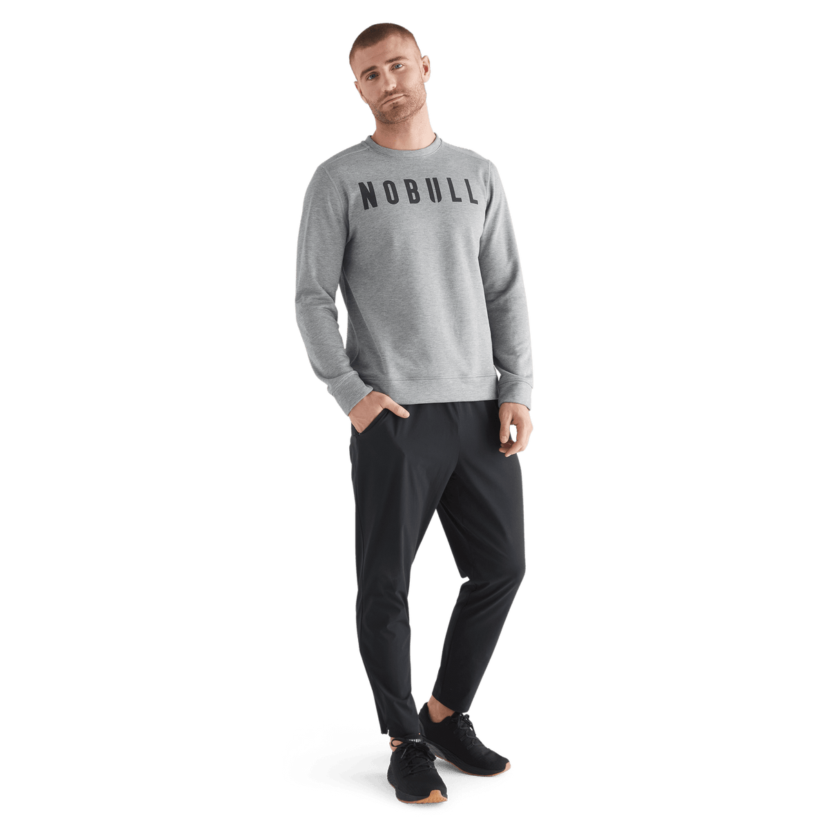 NOBULL Men's Heather Gray NOBULL Crew Sweatshirt