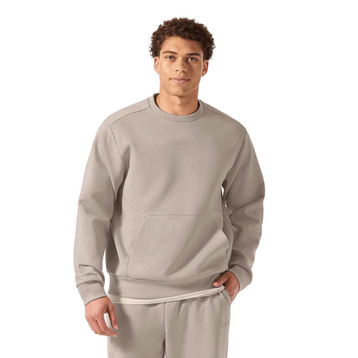 NOBULL Men's Taupe Elements Crew Sweatshirt