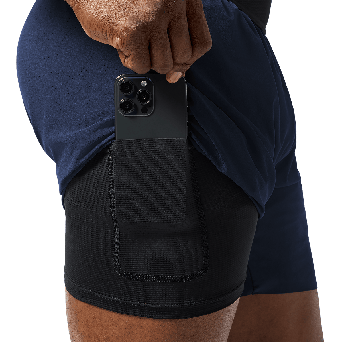 NOBULL Men's Night Navy Drive Short 6" (Lined)