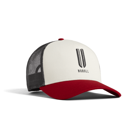 NOBULL Mineral White Equestrian Red U NOBULL Trucker Hat