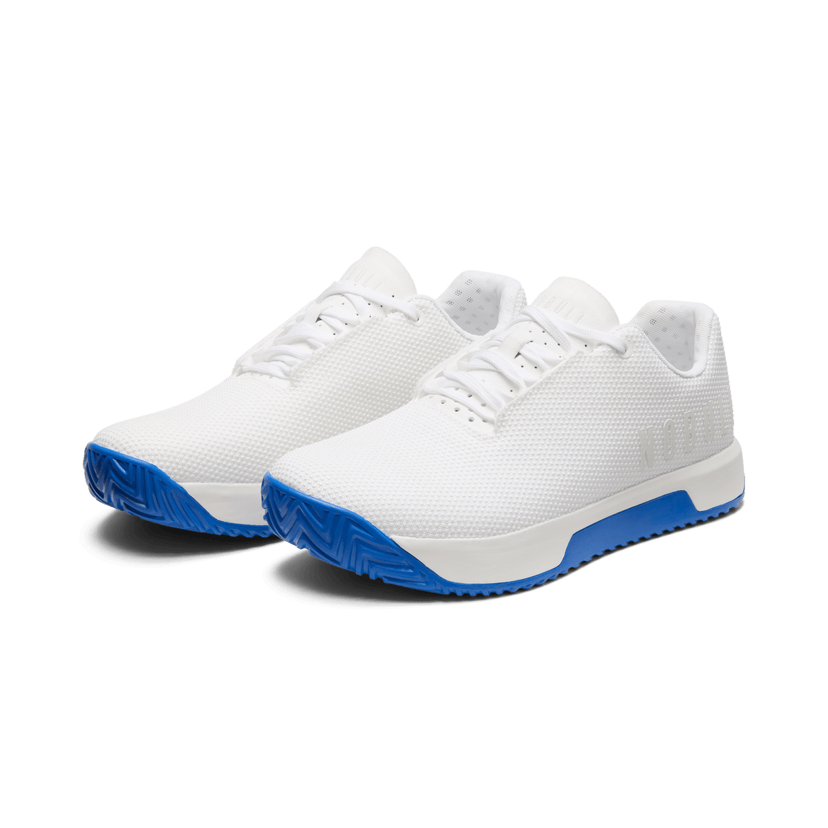 NOBULL Women's White Royal Blue Outwork Edge Shoes