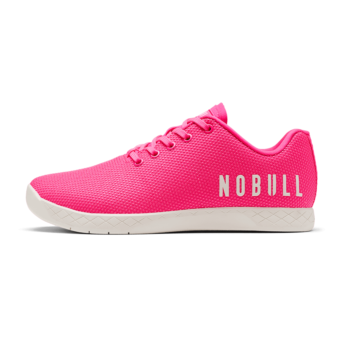 NOBULL Women's Neon Pink Classic White Outwork Shoes