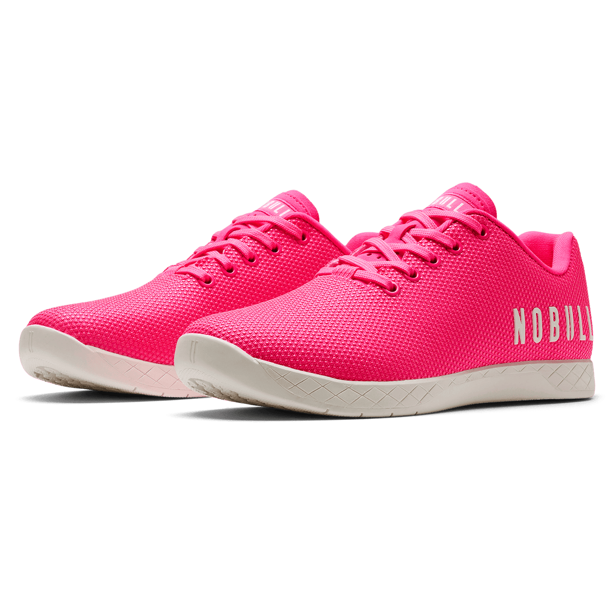 NOBULL Women's Neon Pink Classic White Outwork Shoes