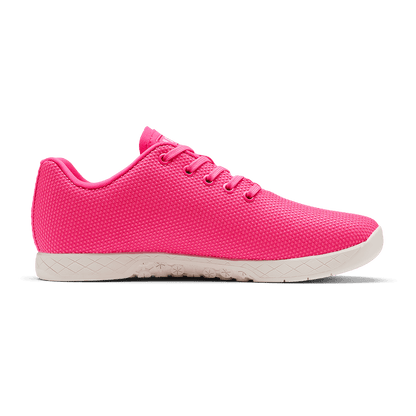 NOBULL Women's Neon Pink Classic White Outwork Shoes